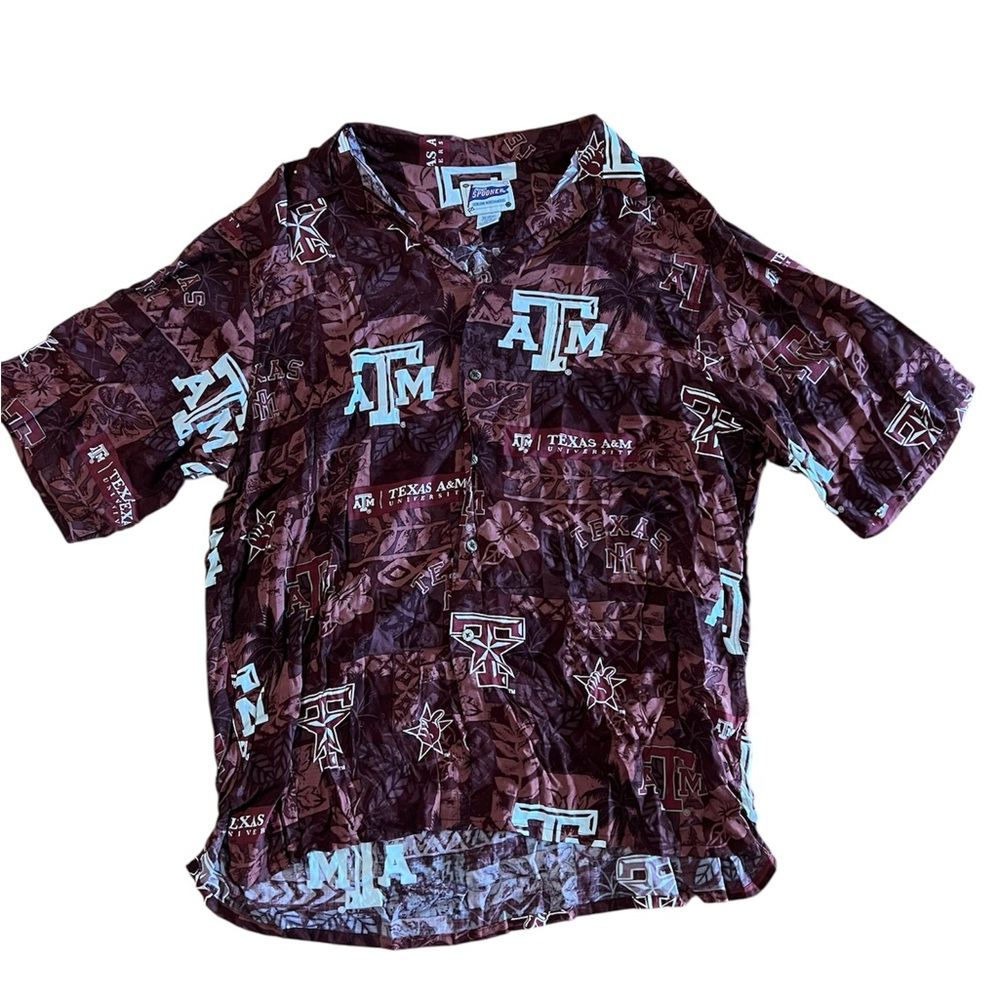 Reyn Spooner Texas A&M Burgundy Graphic Shirt